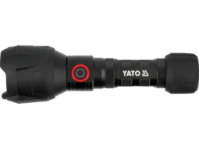 Ліхтар ручний з прогумованим корпусом YATO від акумулятора Li-Ion 3.7 V 2 АГод, 1000 Lm, 2 режими