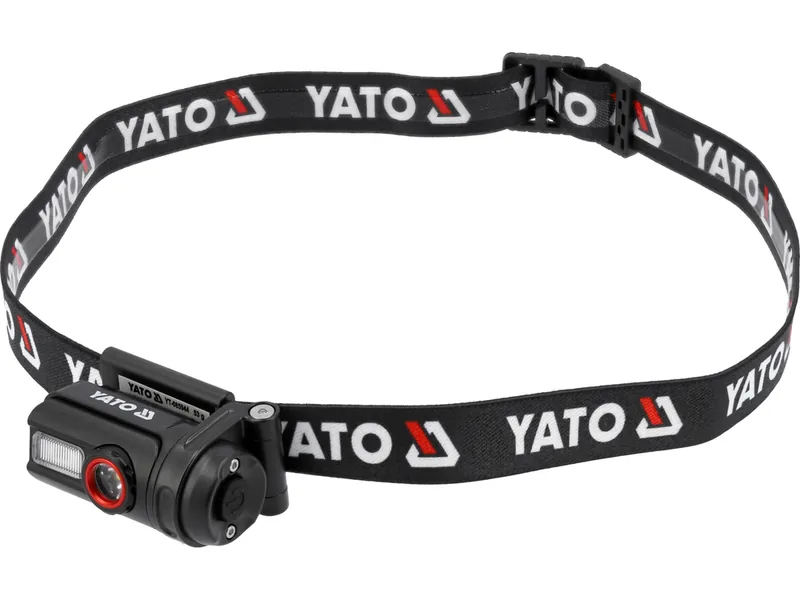 Ліхтар на чоло діодний YATO; живл. Li-Po акумул 3,7В, 0,35 АГод, 6 режимів, відстан 85/ 50/ 30/ 20 м
