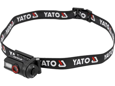 Ліхтар на чоло діодний YATO; живл. Li-Po акумул 3,7В, 0,35 АГод, 6 режимів, відстан 85/ 50/ 30/ 20 м
