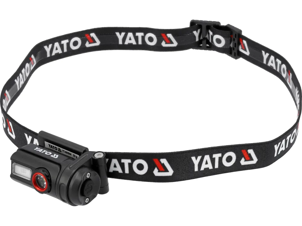 Ліхтар на чоло діодний YATO; живл. Li-Po акумул 3,7В, 0,35 АГод, 6 режимів, відстан 85/ 50/ 30/ 20 м