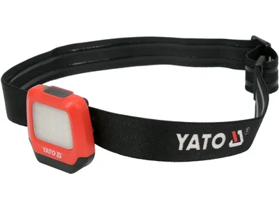 Ліхтар на чоло діодний 2в1 YATO; живл. Li-Po акумулят 3,7 В 500 мАгод, 200/150 Lm, USB заряд