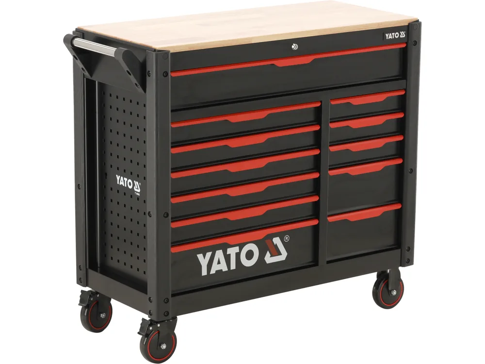 Шафа-візок для інструментів на 4 колесах YATO з 12 шуфлядами, 113x 100x 48 cм, 2 замки