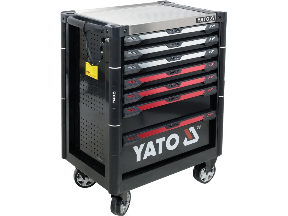Шафа-візок для інструментів YATO з 7 шуфлядами, 977x 725x 480 мм, 2 ключі, 4 колеса з гальмами