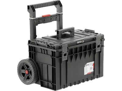 Ящик для інструментів 52V S1 2 секції з органайз. YATO на 2-х колесах, 660x643x483 мм, з телеск. руч