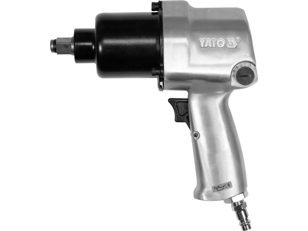 Гайковерт ударний пневматичний YATO : квадрат 1/2", F= 1000 Nm, роб. тиск- 6.3 Bar при 120 л/хв
