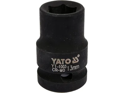 Головка торцева ударна 6-гранна YATO : квадрат 1/2", М= 13 мм, L= 39 мм