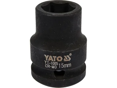 Головка торцева ударна 6-гранна YATO : квадрат 1/2", М= 15 мм, L= 39 мм