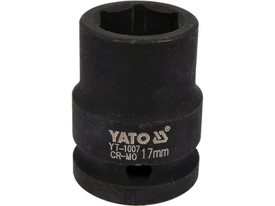 Головка торцева ударна 6-гранна YATO : квадрат 1/2", М= 17 мм, L= 39 мм