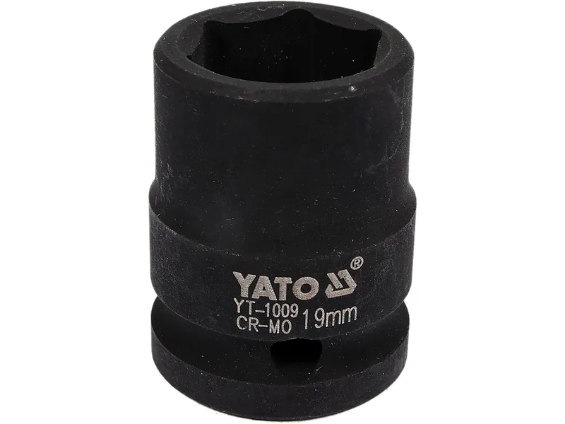 Головка торцева ударна 6-гранна YATO : квадрат 1/2", М= 19 мм, L= 39 мм