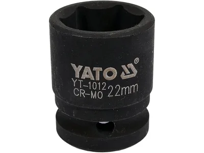 Головка торцева ударна 6-гранна YATO : квадрат 1/2", М= 22 мм, L= 39 мм