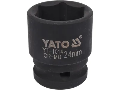 Головка торцева ударна 6-гранна YATO : квадрат 1/2", М= 24 мм, L= 43 мм