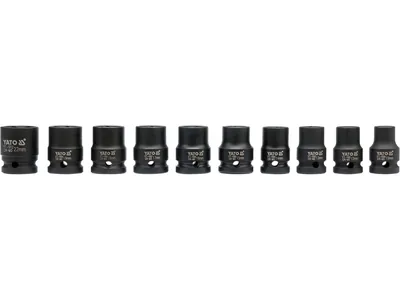Набір головок торцевих ударних YATO : квадрат 1/2", M10-M22 мм. 10 Од.