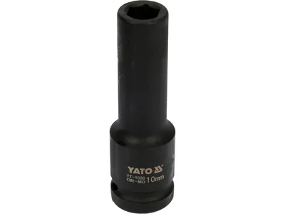 Головка торцева ударна 6-гранна YATO : подовжена, квадрат 1/2", М= 10 мм, L= 78 мм