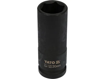 Головка торцева ударна 6-гранна YATO : подовжена, квадрат 1/2", М= 20 мм, L= 78 мм