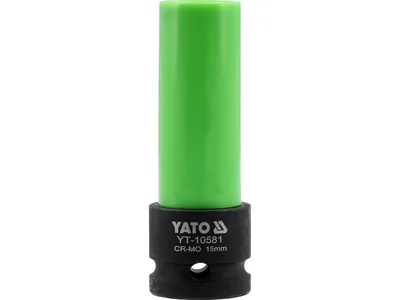 Головка торцева ударна YATO: квадрат- 1/2", М15 мм, l= 85 мм, Cr-Mo,  для алюмінієвих дисків