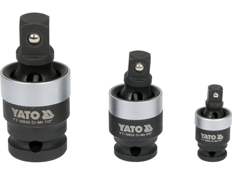 Подовжувачі карданні ударні YATO: квадрати- 1/2", 3/8", 1/4", 3 шт