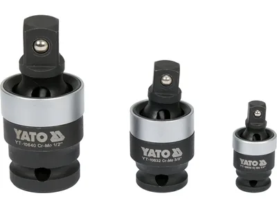 Подовжувачі карданні ударні YATO: квадрати- 1/2", 3/8", 1/4", 3 шт