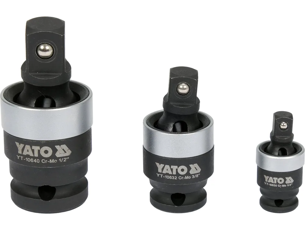 Подовжувачі карданні ударні YATO: квадрати- 1/2", 3/8", 1/4", 3 шт