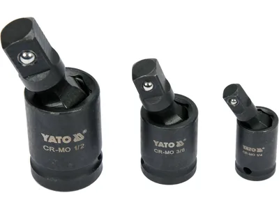 Подовжувачі карданні ударні YATO : квадрати- 1/2", 3/8", 1/4", 3 шт