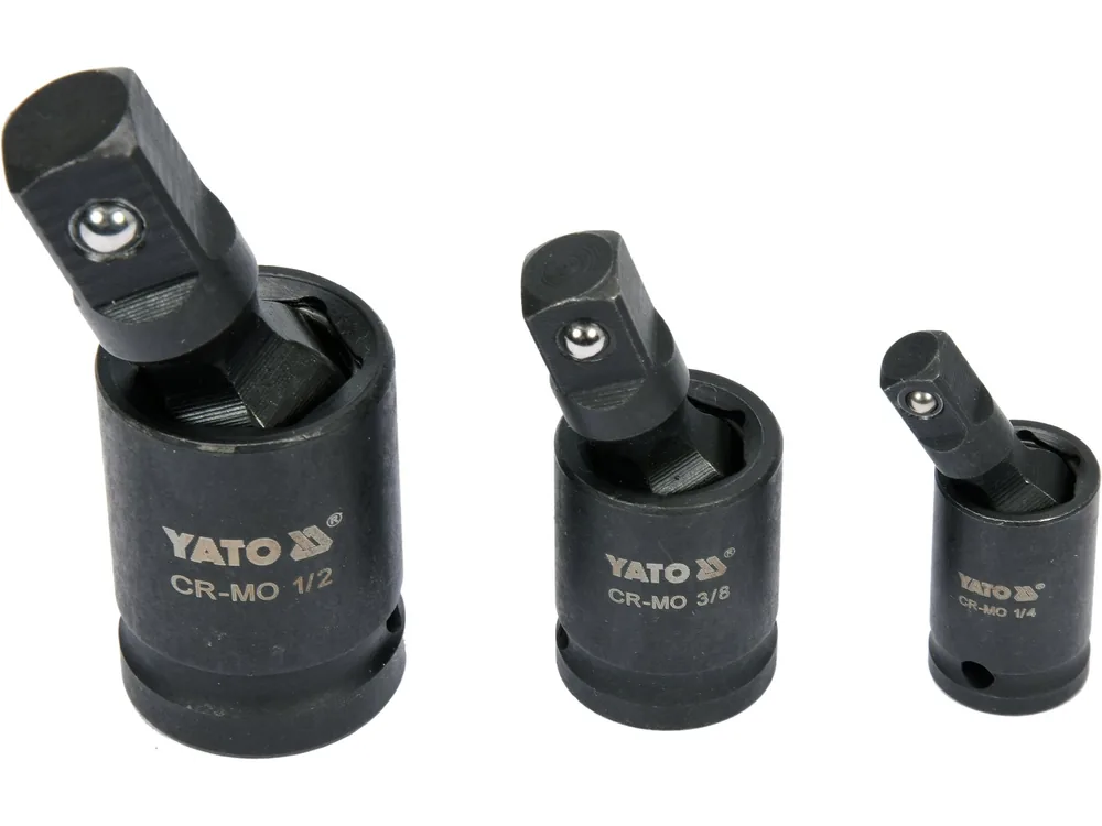 Подовжувачі карданні ударні YATO : квадрати- 1/2", 3/8", 1/4", 3 шт