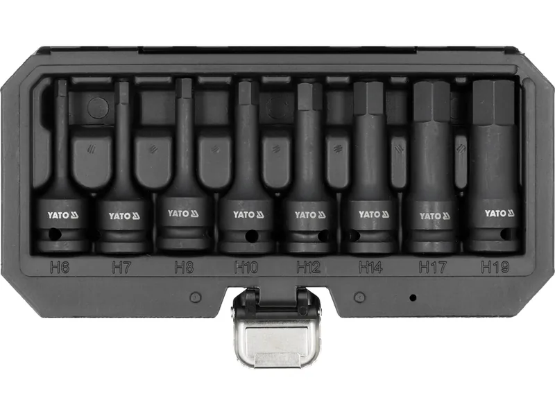 Набір насадок викруткових ударних YATO : HEX M6-M19. 6-гр. квадрат 1/2". 8 Од.