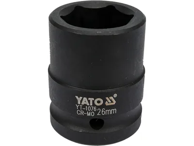 Головка торцева ударна 6-гранна YATO : квадрат 3/4", М= 26 мм, L= 50 мм