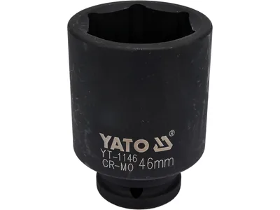 Головка торцева ударна 6-гранна YATO : подовжена, квадрат 3/4", М= 46 мм, L= 90 мм