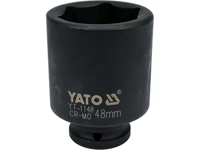 Головка торцева ударна 6-гранна YATO : подовжена, квадрат 3/4", М= 48 мм, L= 90 мм
