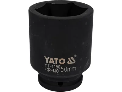 Головка торцева ударна 6-гранна YATO : подовжена, квадрат 3/4", М= 50 мм, L= 90 мм