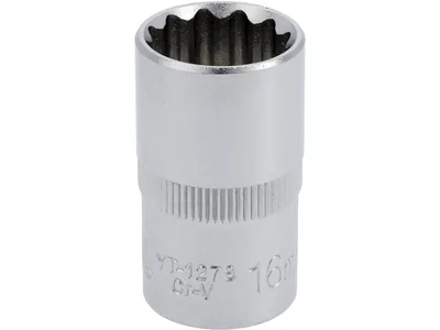 Головка торцева 12-гранна YATO : квадрат 1/2", М= 16 мм, L= 38 мм