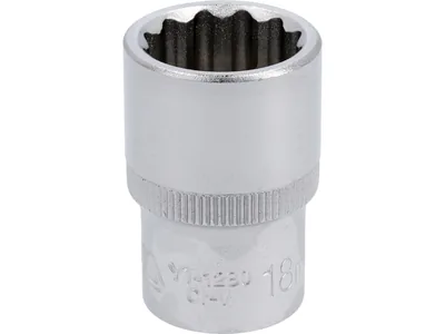 Головка торцева 12-гранна YATO : квадрат 1/2", М= 18 мм, L= 38 мм
