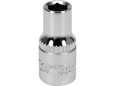 Головка торцева 6-гранна YATO : квадрат 1/4", М5.5, CrV [Блістер]
