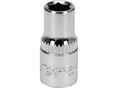 Головка торцева 6-гранна YATO : квадрат 1/4", М6, CrV [Блістер]