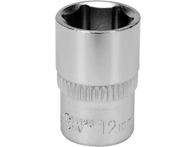Головка торцева 6-гранна YATO : квадрат 1/4", М12, CrV [Блістер]