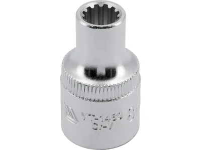 Головка торцева YATO : квадрат 1/2", "Spline", M= 8 мм, L= 38 мм