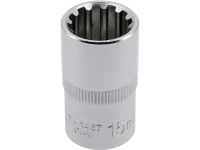 Головка торцева YATO : квадрат 1/2", "Spline", M= 15 мм, L= 38 мм
