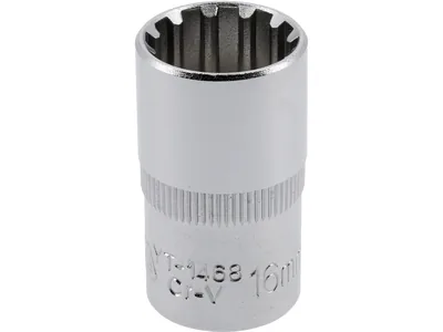 Головка торцева YATO : квадрат 1/2", "Spline", M= 16 мм, L= 38 мм