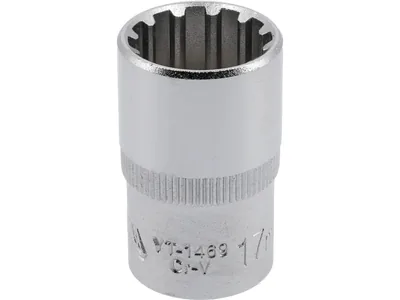 Головка торцева YATO : квадрат 1/2", "Spline", M= 17 мм, L= 38 мм