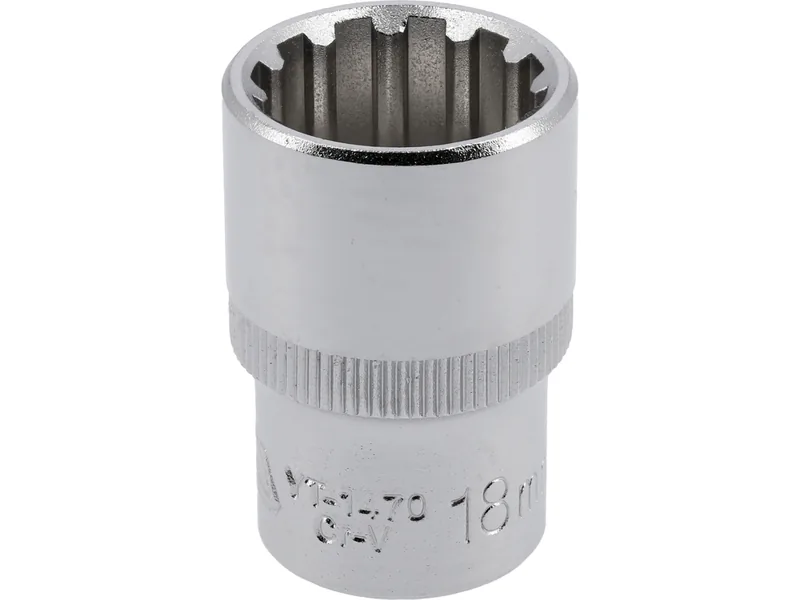 Головка торцева YATO : квадрат 1/2", "Spline", M= 18 мм, L= 38 мм