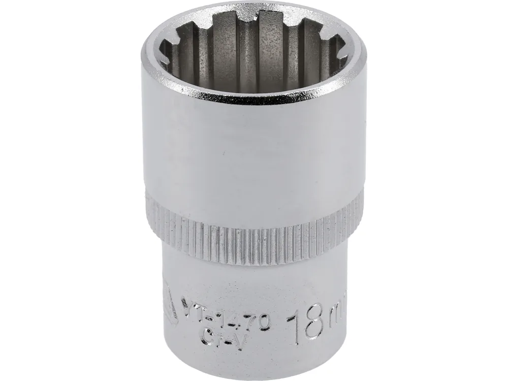 Головка торцева YATO : квадрат 1/2", "Spline", M= 18 мм, L= 38 мм