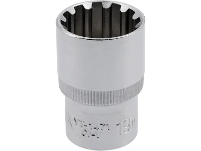 Головка торцева YATO : квадрат 1/2", "Spline", M= 19 мм, L= 38 мм