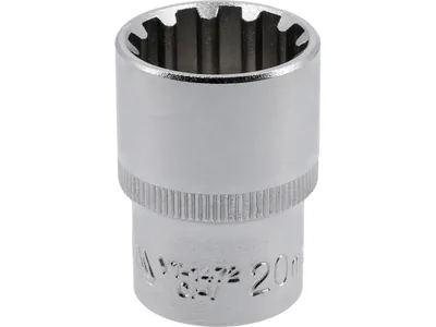 Головка торцева YATO : квадрат 1/2", "Spline", M= 20 мм, L= 38 мм