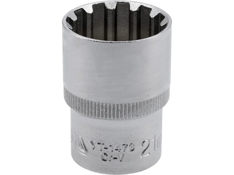 Головка торцева YATO : квадрат 1/2", "Spline", M= 21 мм, L= 38 мм