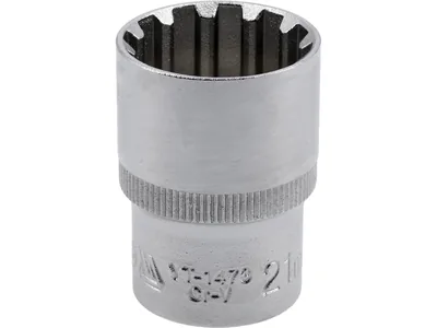 Головка торцева YATO : квадрат 1/2", "Spline", M= 21 мм, L= 38 мм