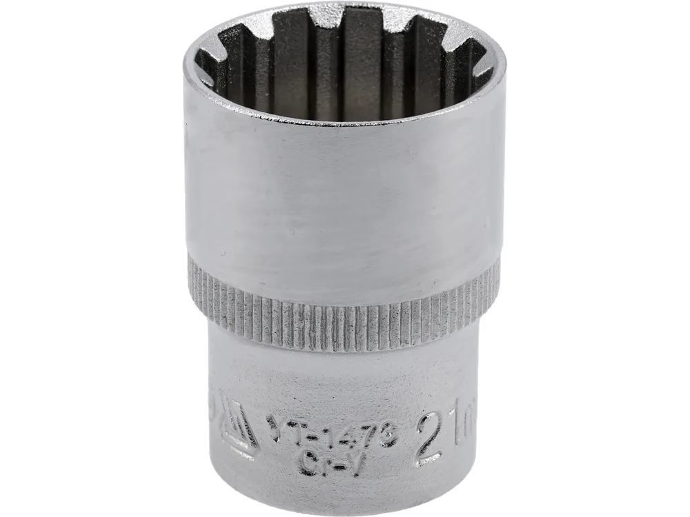 Головка торцева YATO : квадрат 1/2", "Spline", M= 21 мм, L= 38 мм