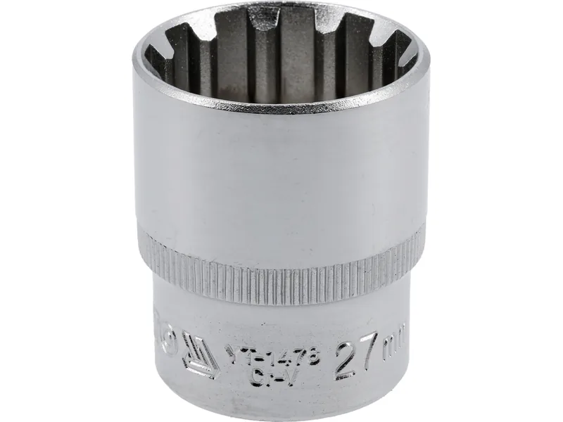 Головка торцева YATO : квадрат 1/2", "Spline", M= 27 мм, L= 42 мм