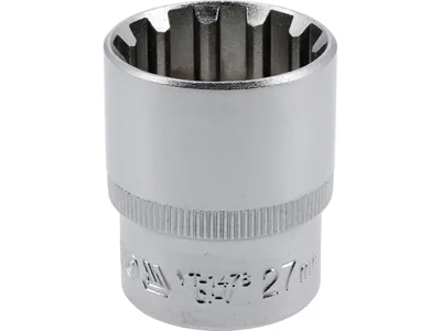 Головка торцева YATO : квадрат 1/2", "Spline", M= 27 мм, L= 42 мм