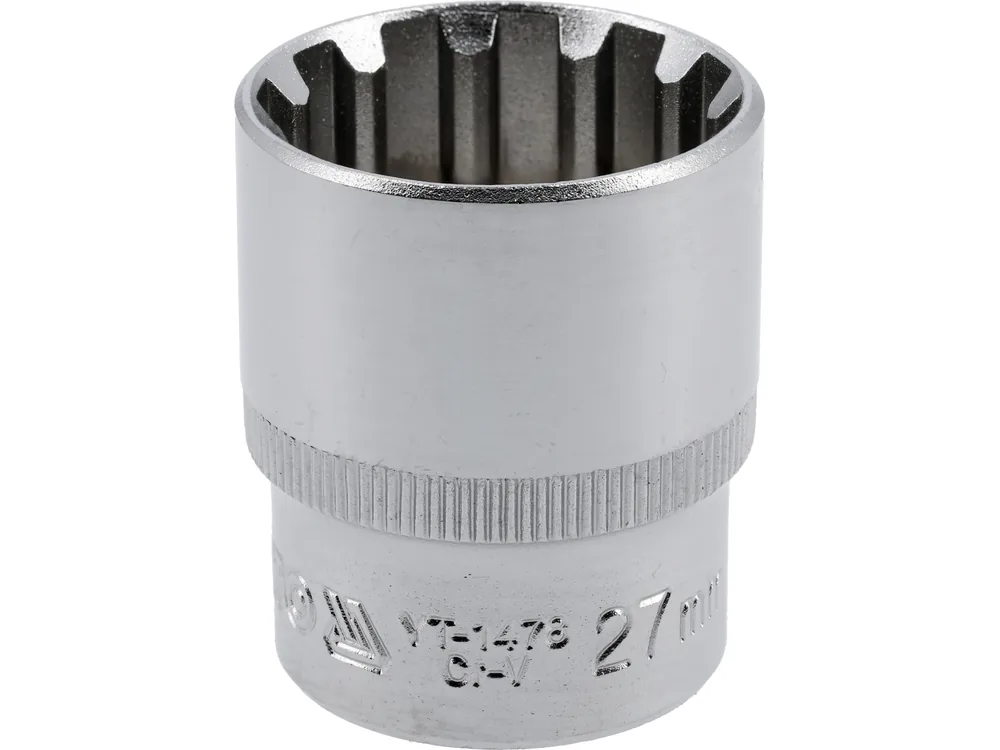 Головка торцева YATO : квадрат 1/2", "Spline", M= 27 мм, L= 42 мм