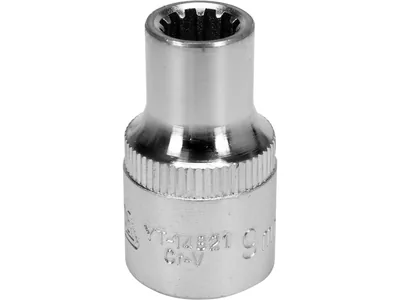 Головка торцева YATO : квадрат 1/2", SPLINE M9 мм, L= 38 мм. CrV [Блістер]