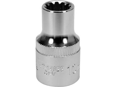 Головка торцева YATO : квадрат 1/2", SPLINE M10 мм, L= 38 мм. CrV [Блістер]
